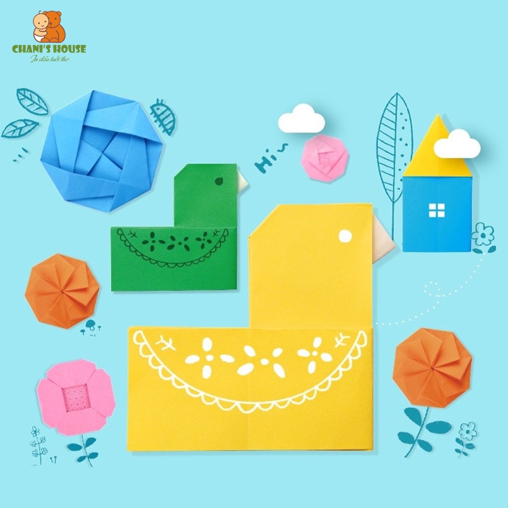 ĐỒ CHƠI GIẤY ORIGAMI CHÍNH HÃNG JOAN MIRÓ 100 TỜ 10 MÀU BÉ TẬP LÀM THỦ CÔNG