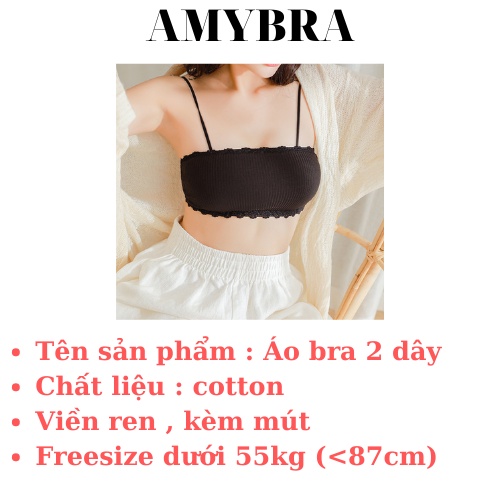 Áo Bra 2 Dây - Bra Len Tăm Thể Thao Cài Sau - Áo Ngực Mút Mỏng AMYBRA B636