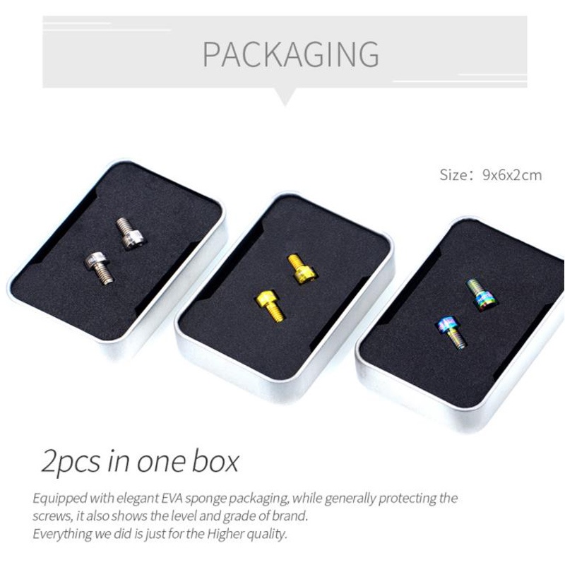Set 2 Ốc Vít Hợp Kim Titan M6X10mm Cố Định Dây Phanh Xe Hơi