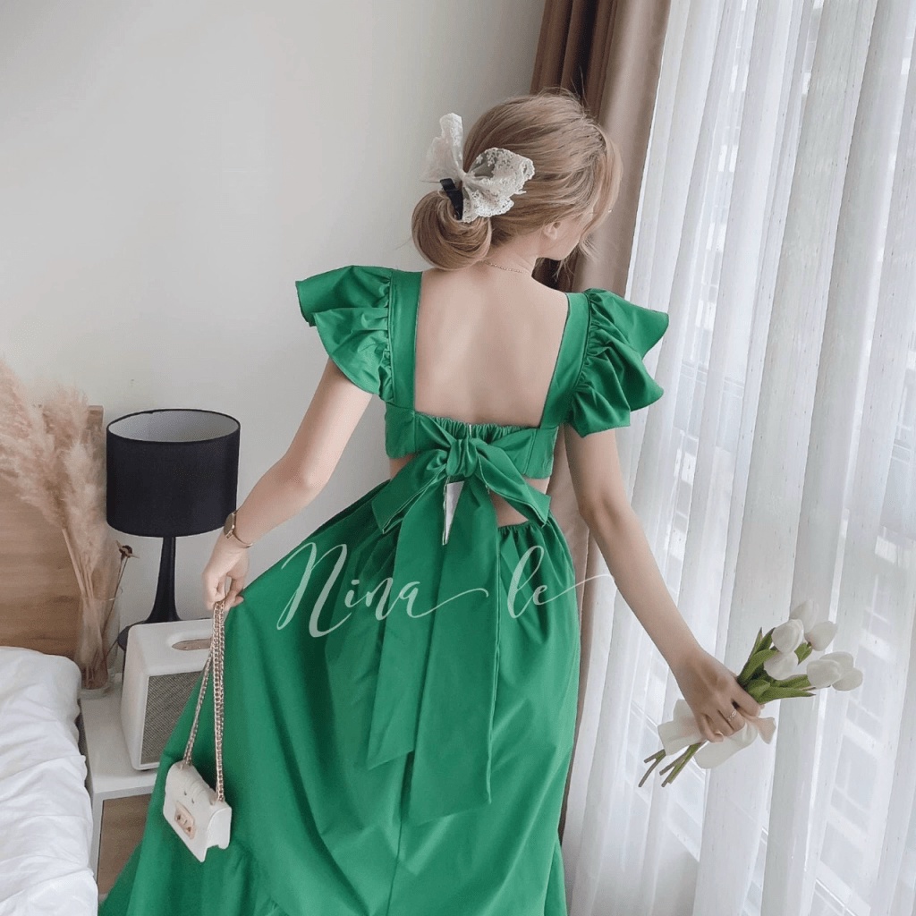 ĐẦM MAXI THẦN TIÊN TỈ TỈ CHẤT LỤA CÓ MÚT NGỰC THẢ DÁNG CỰC XINH LUNG LINH