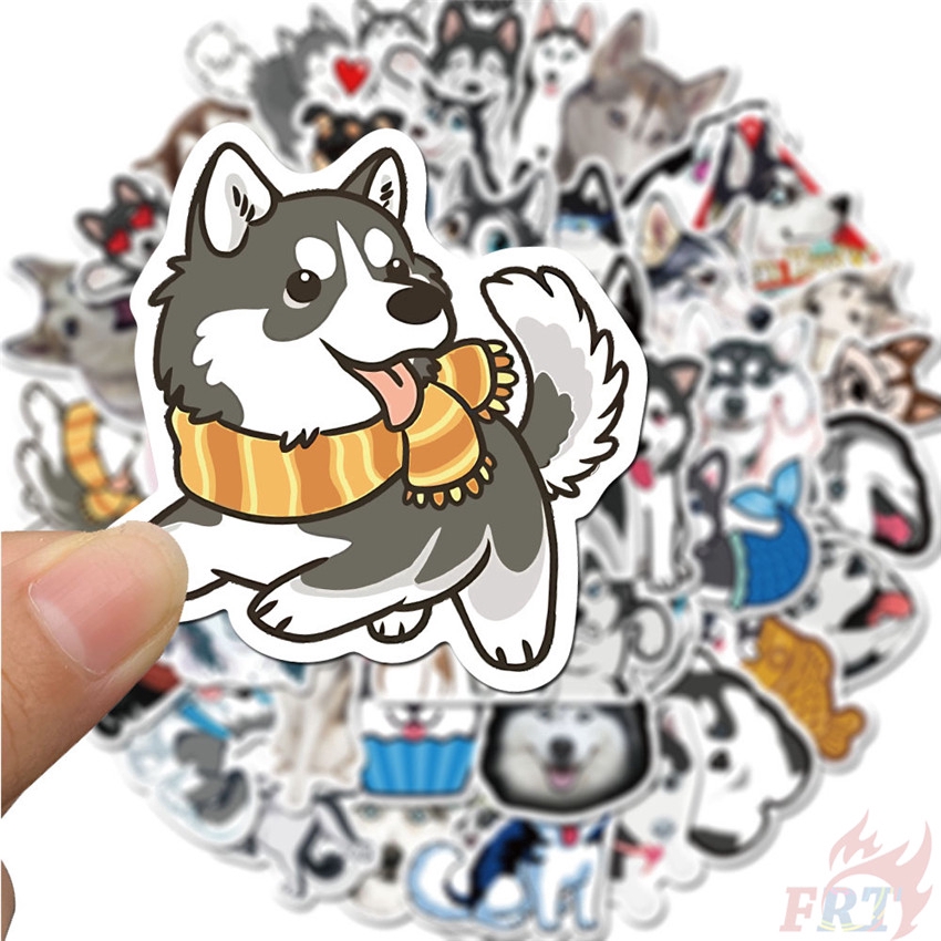 Set 50 Sticker Dán Hình Chó Husky Chống Thấm Nước