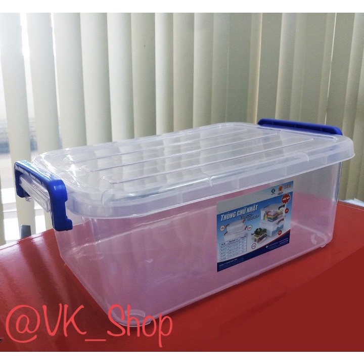 THÙNG NHỰA CHỨA ĐỒ CHỮ NHẬT DUY TÂN CÓ QUAI 15L