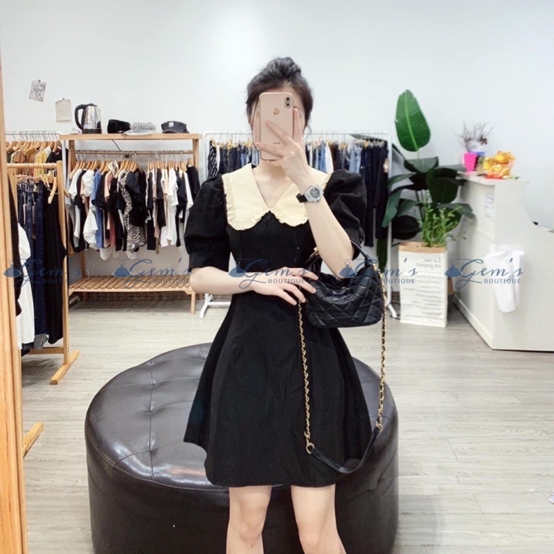VÁY ĐẦM DÁNG XOÈ CỔ SEN TIỂU THƯ