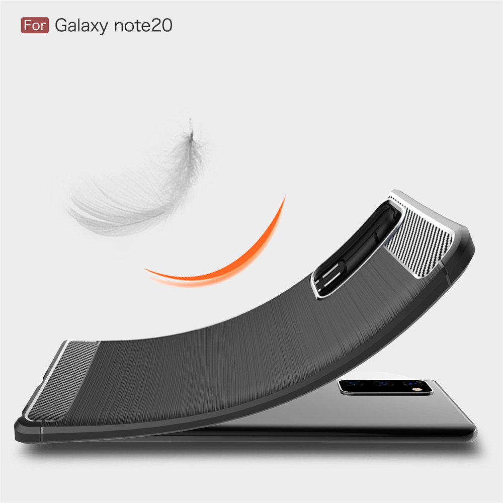 Lenuo cho Samsung Galaxy Note 20 5G, S20 FE, S20 Fan Edition 5G, M51, M31s, Note 20 5G, M01 Lite, A31, A21s, M21, M30s, A90 5G, A20s, A81, M60s, Note 10 Lite, A01, A41, A51, A71 Ốp lưng điện thoại di động được chải bằng sợi carbon silicon Ốp lưng TPU mềm