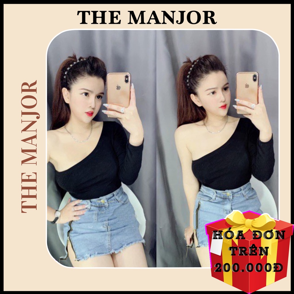 [Hàng Đẹp] Áo lệch vai tay dài / áo kiểu croptop By steven.factory