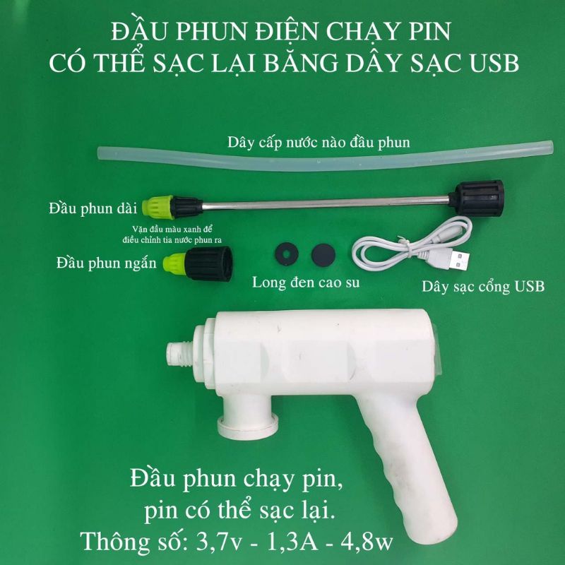 Đầu phun xịt điện cầm tay lắp vừa chai nước ngọt ,đường kính miệng 21mm,không cần dùng lực