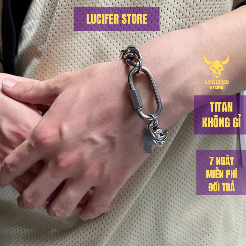 Vòng Tay Bạc Nam cá tính  Manz Unisex Titan không gỉ Đẹp Ngầu Manz Đơn Giản Lucifer Store Lắc Tay Phong Cách - Manz