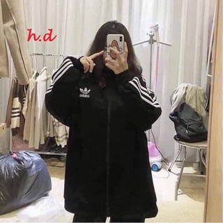 Áo khoác nỉ LOGO thêu Phối sọc tay Chất nỉ ngoại dày đẹp