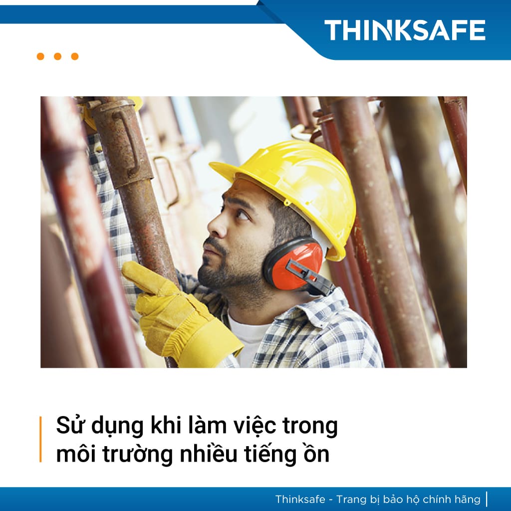 Chụp tai chống ồn SuperChing JE201 dùng trong môi trường nhiều tiếng ồn, nhẹ êm ái  - THINKSAFE