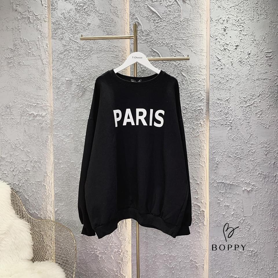 [ Ảnh Thật ]Áo Sweater Unisex nữ form rộng, Áo Sweater Paris chất nỉ bông phong cách Hàn Quốc | BigBuy360 - bigbuy360.vn