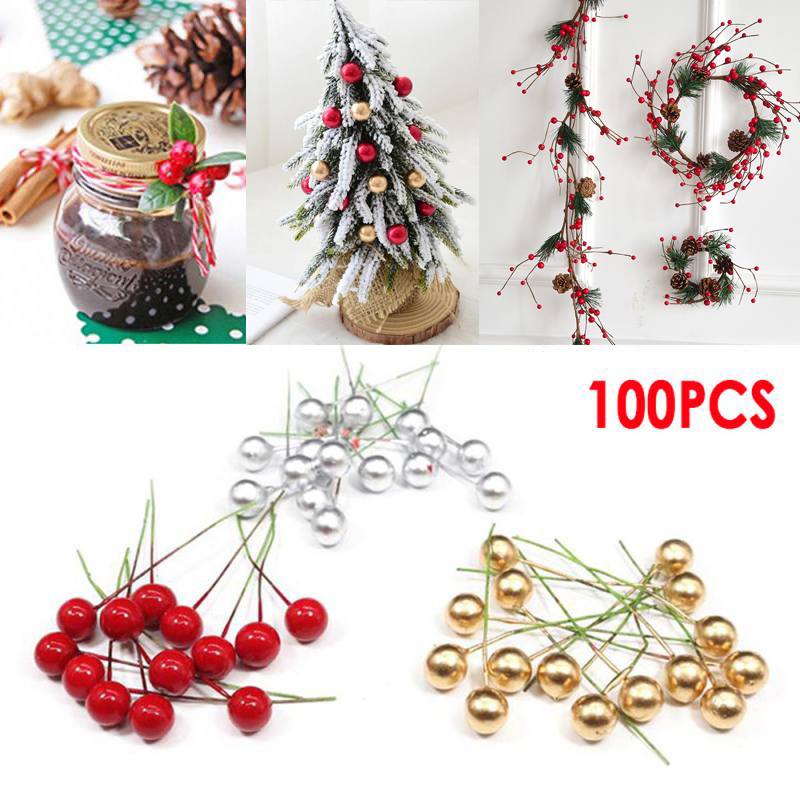 Bộ 100 quả cherry nhân tạo dùng trang trí tiệc Giáng sinh