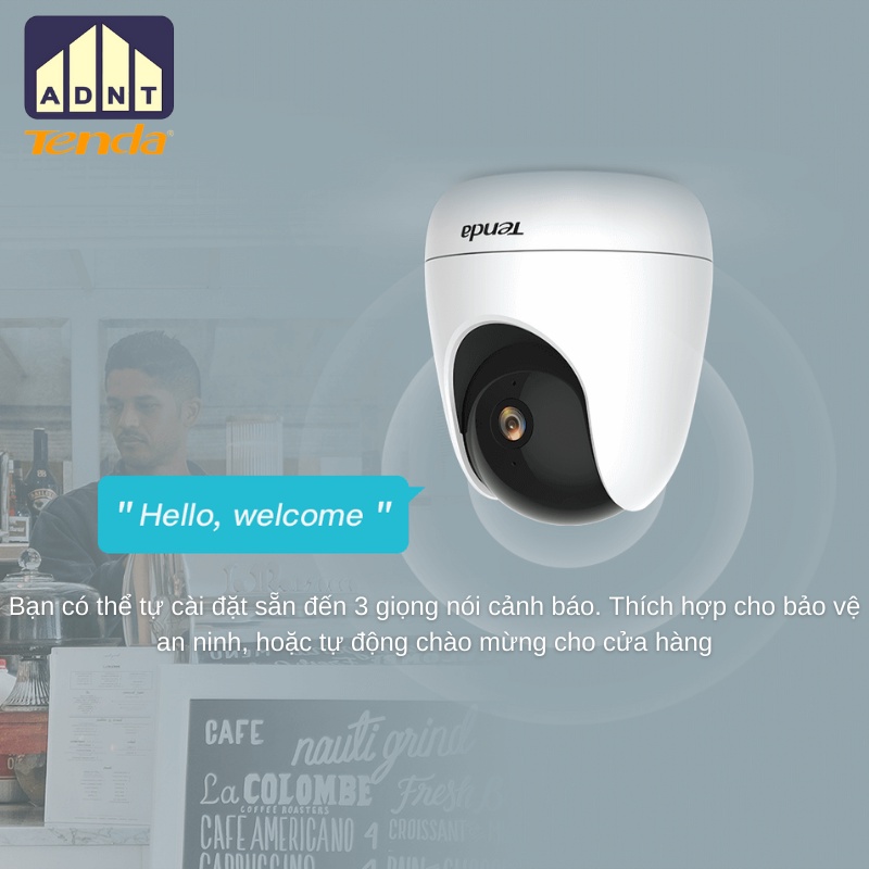 Camera wifi full HD 1080P xoay 360° CP3 2MB Tenda chính hãng | BigBuy360 - bigbuy360.vn