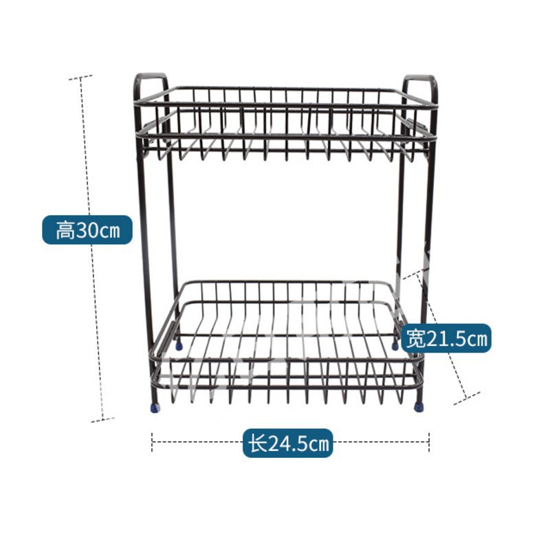 Kệ inox 2 tầng bọc nhựa để đồ đa năng No 2075,kệ 2 tầng để gia vị nhà bếp,để đồ phòng tắm