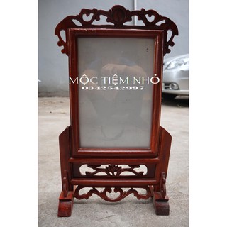 Khung ảnh thờ gỗ hương-Khung ảnh thờ đơn hoa là tây