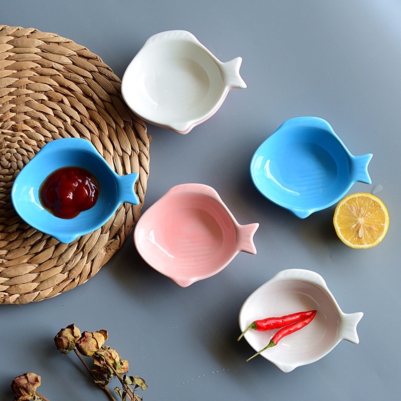 Bát Ăn Dặm Gốm Sứ, Chén Ăn Dặm Gốm Sứ Hình Cá Nhỏ Đáng Yêu Nhiều Màu Cho Bé