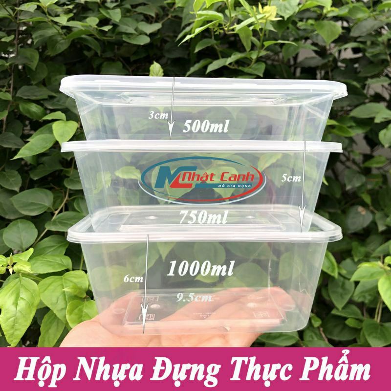 Set 10 Hộp nhựa sử dụng 1 lần đựng thực phẩm Việt NHật có 3 Size-Giá rẻ