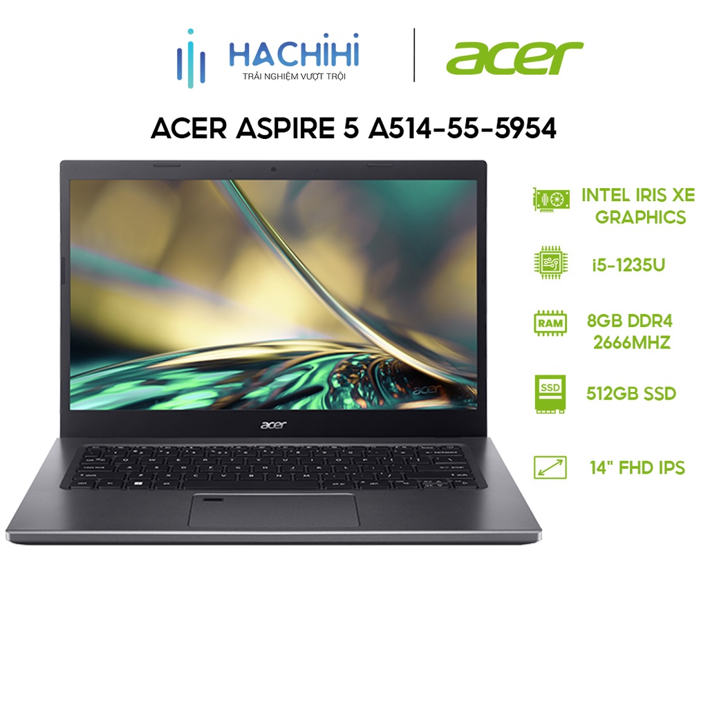 Laptop Acer Aspire 5 A514-55-5954 (i5-1235U | 8GB | 512GB | Intel Iris Xe Graphics | 14' FHD | Win 11)