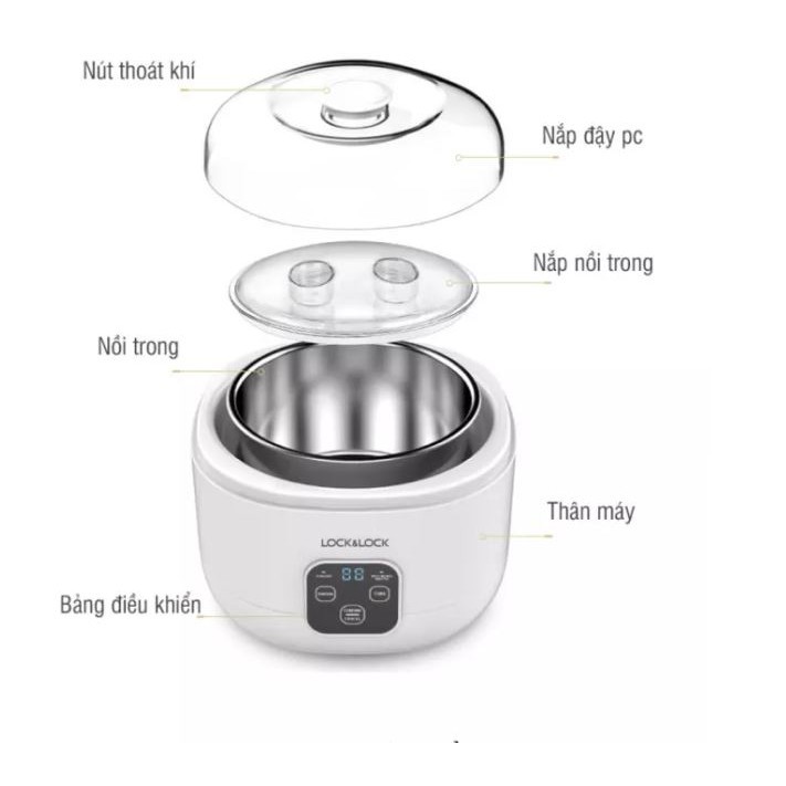 Máy Làm Sữa Chua, Đậu Lên Men Natto Lock&Lock Yogurt Maker 1L EJY211