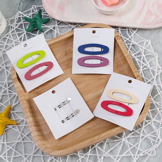 Sét 2 kẹp tóc ovan nhiều mầu KAH104 (Song An Eco)