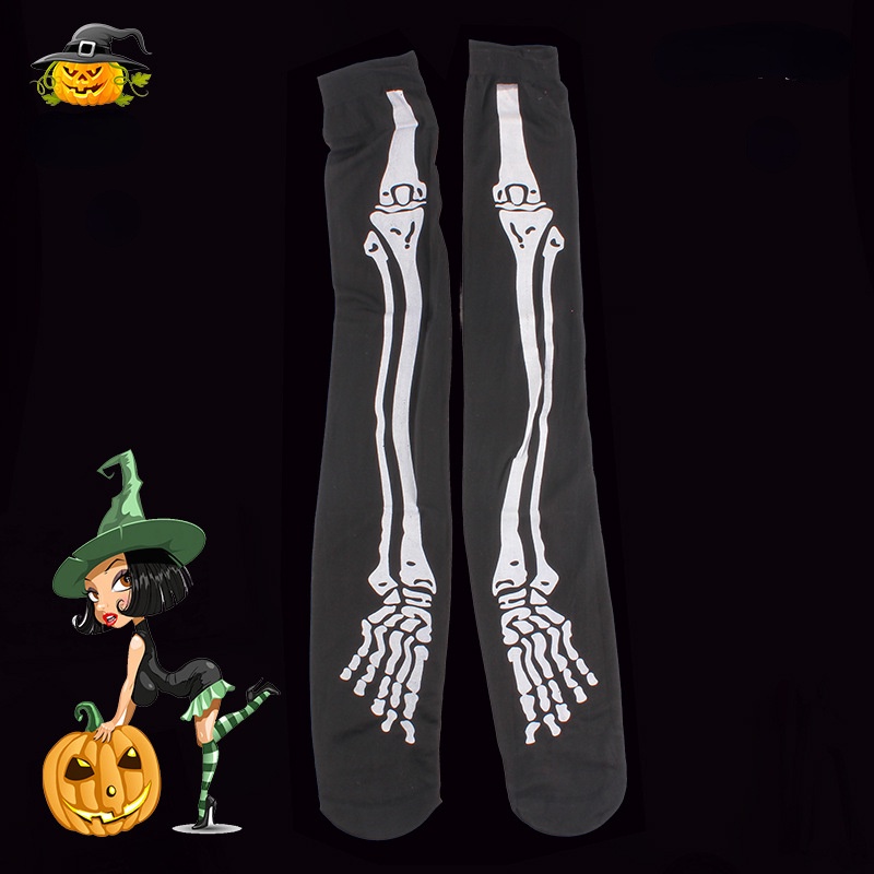 Halloween Knee Socks Girls New Skeleton Nurse Bleeding Stockings Fashion Personality Role Costume Accessories Women Socks