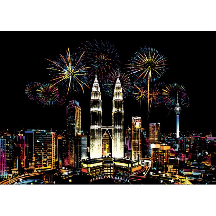 Bộ tranh cạo A3 chủ đề Color Night | BigBuy360 - bigbuy360.vn