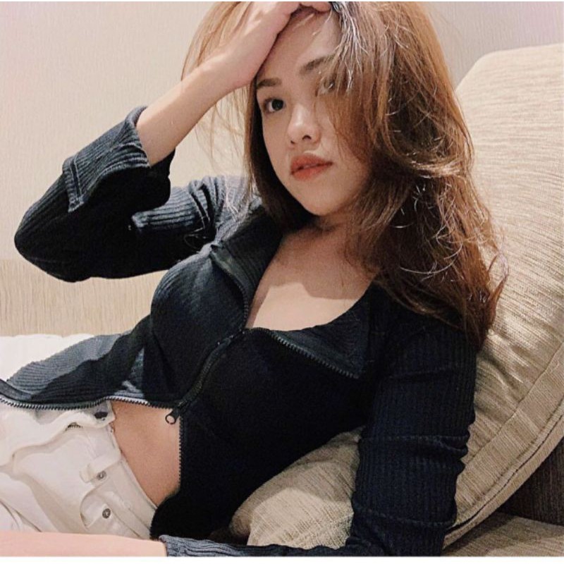 áo dây kéo 2 đầu tay dài