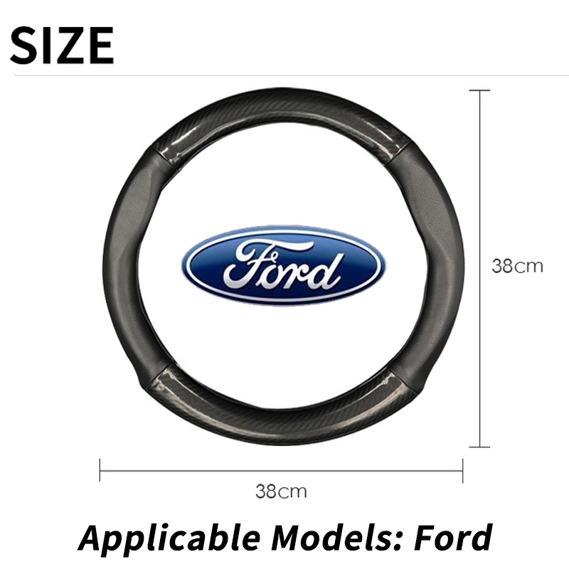Vỏ Bọc Vô Lăng Xe Hơi Ford Focus Fiesta Ranger T6 / T7 / T8 Fusion Ka 2009 2010 2015 Bằng Sợi Carbon