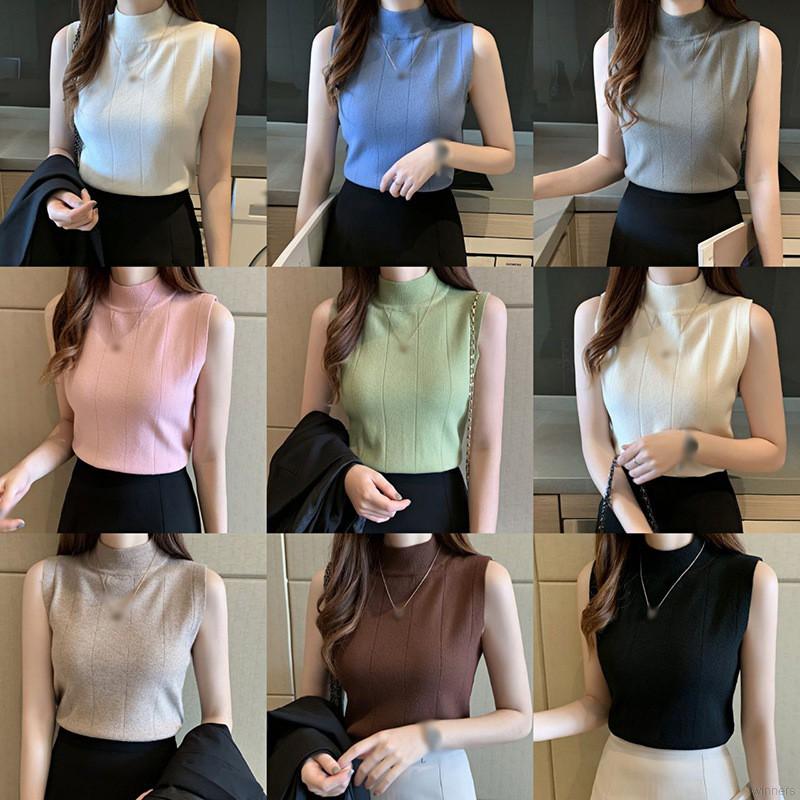 Áo Len Cổ Lọ Không Tay Màu Trơn Thời Trang Cho Nữ | BigBuy360 - bigbuy360.vn