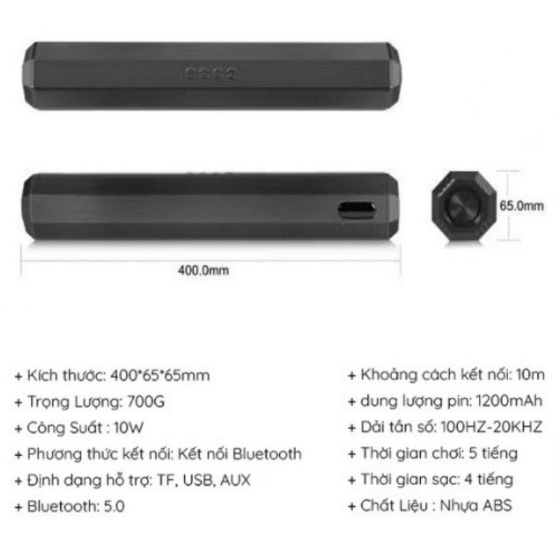 Loa Bluetooth Không Dây A21, A2 Siêu Bass Hỗ Trợ TF , Đài FM, USB,AUX 3.5, Dáng dài 2 loa cực đỉnh