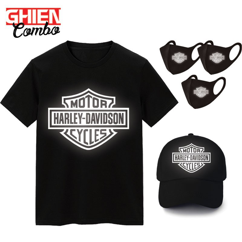 BÁN CHẠY -  Combo Áo + Nón + 3 KTrang Harley Phản Quang Unisex Nam Nữ  / siêu hót ban chạy