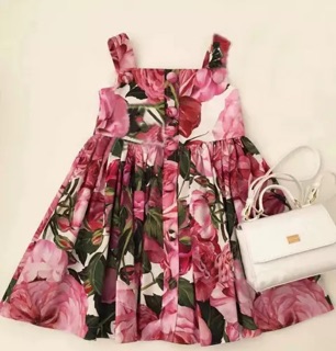 Đầm 2 dây hoa hồng D&G