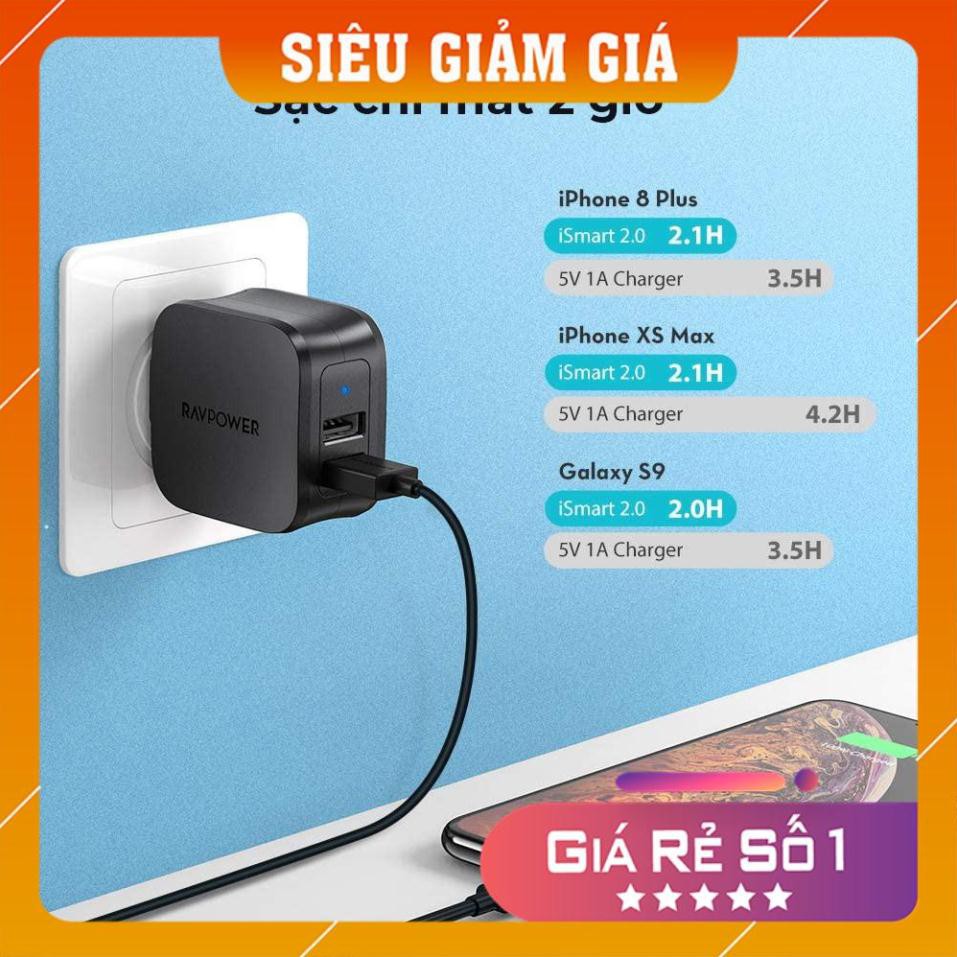 [Free Ship - Giá Hủy Diệt] - Bộ sạc tường USB 2 cổng Ravpower RP-PC121 17W