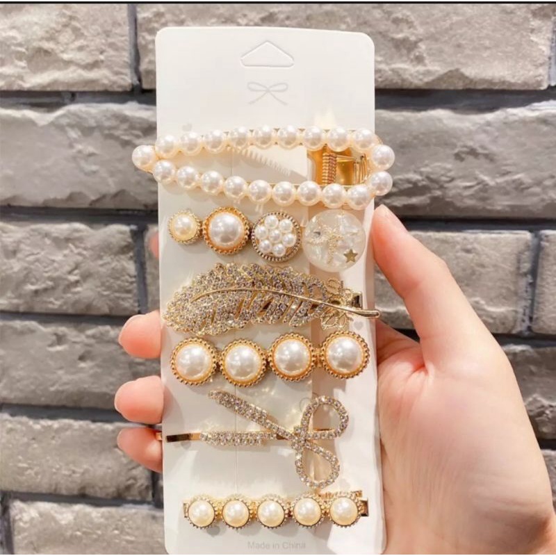 Set 6 kẹp tóc thời trang chất liệu hợp kim chắc chắn _HASHOP