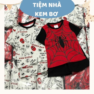 Bộ Quần Áo Cotton Siêu Nhân Người Nhện Superman Cộc Tay Bé Trai