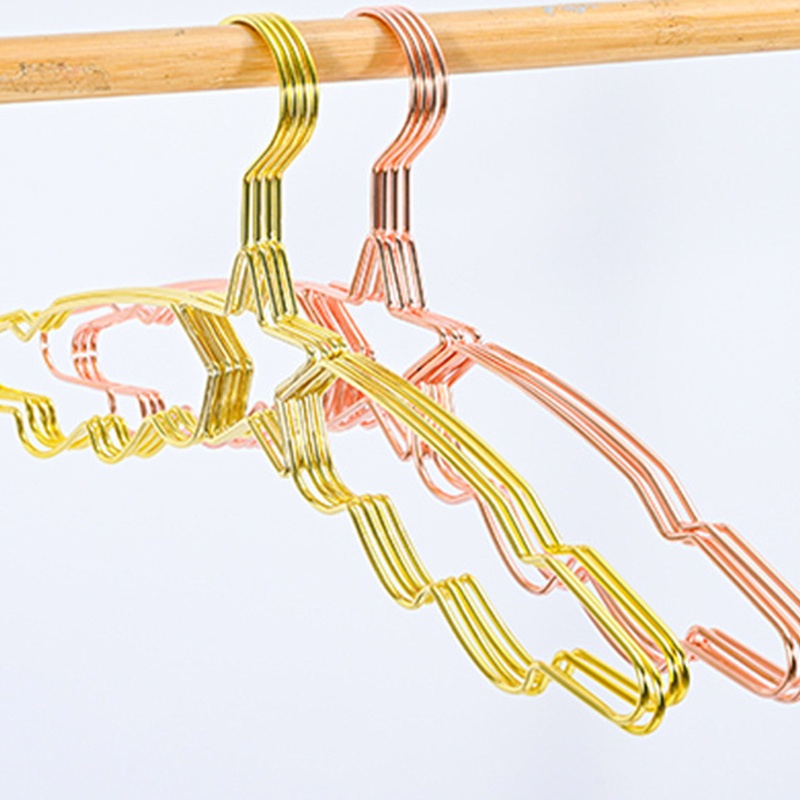 Set 10 Móc Treo Quần Áo Bằng Kim Loại Chống Trượt Hình Ngôi Sao Sang Trọng