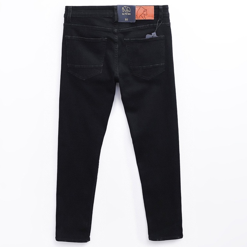 |Hẻm Store| Quần jean nam, quần bò nam Satoshi SAQJ45 dáng ôm chất Jean màu đen trơn, chất jean co giãn dày dăn | BigBuy360 - bigbuy360.vn
