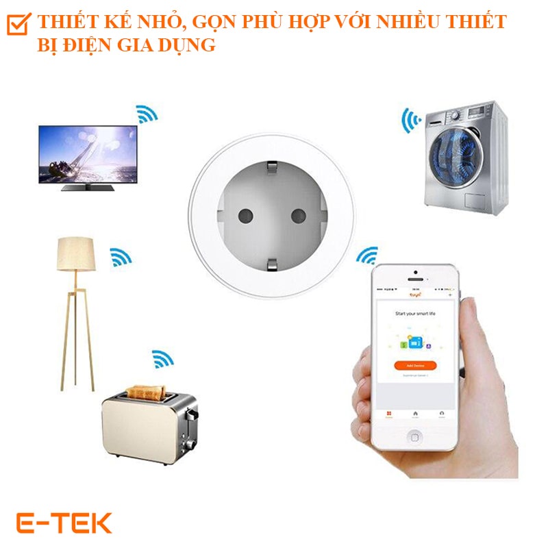 Ổ cắm điện thông minh wifi Tuya, chuẩn EU, chính hãng MOES WS-UEU, bảo hành 12 tháng– e-tek.vn