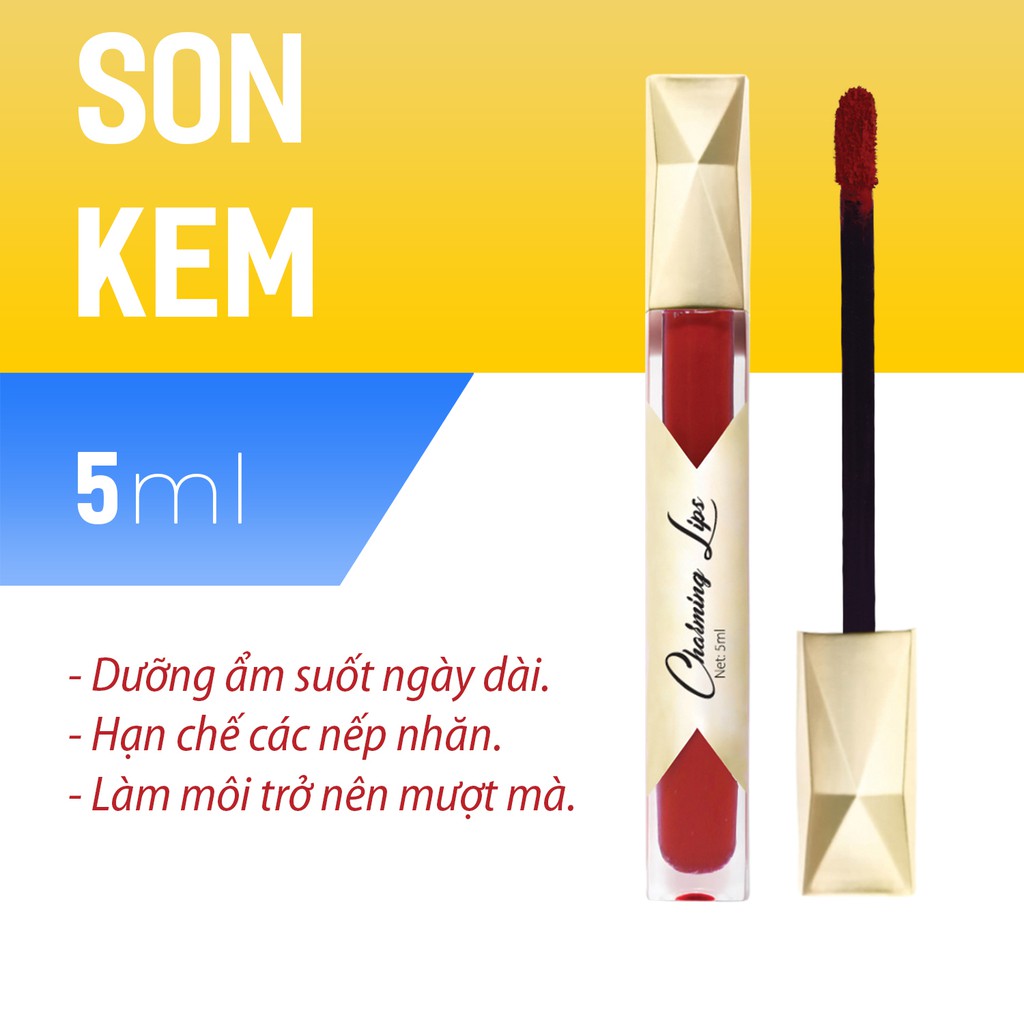 Son kem Charming Lips  Quyên Lara (5ml) - Son kem từ thiên nhiên - mỹ phẩm thiên nhiên - Số công bố 3408/18/CBMP-HN