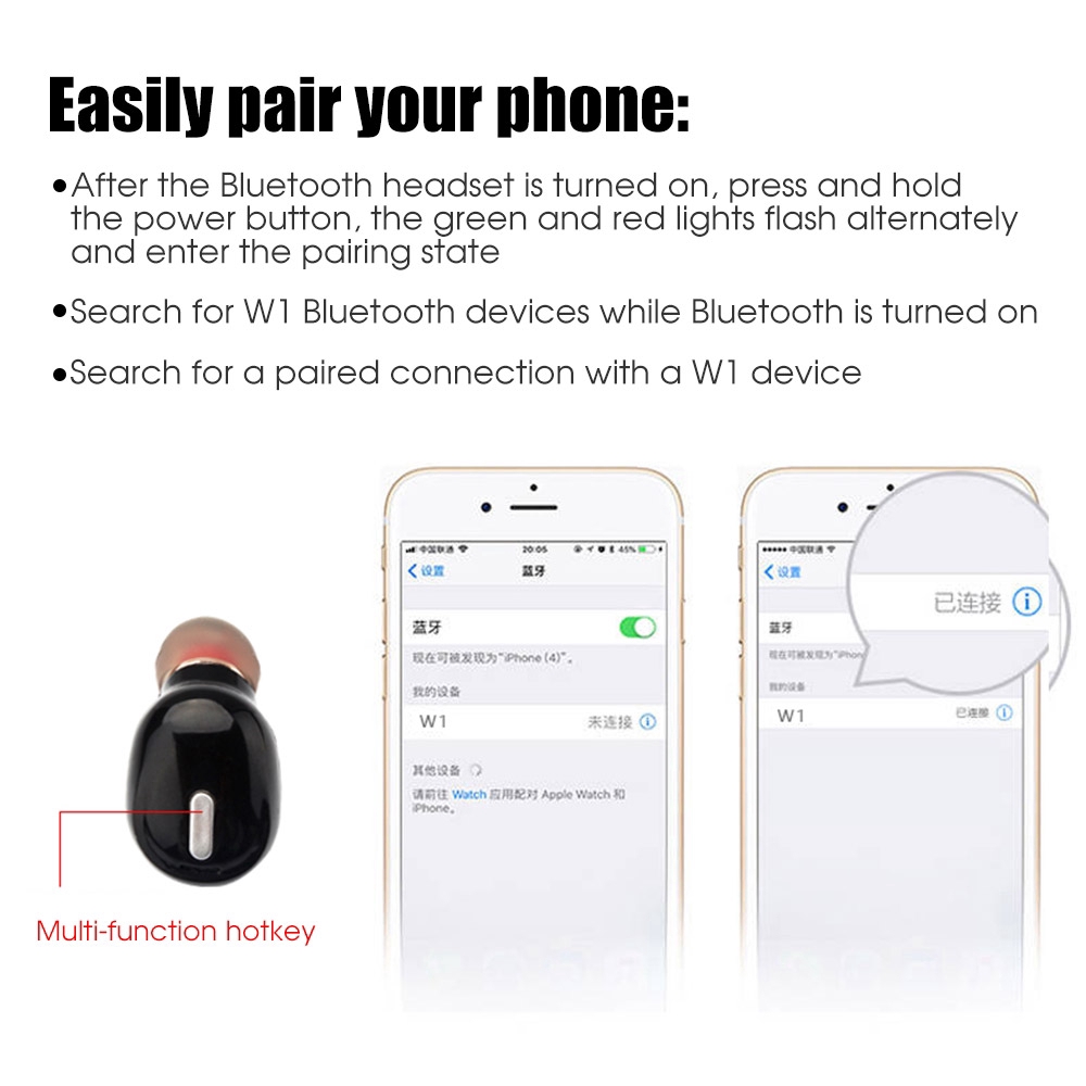 Tai nghe Bluetooth 4.2 không dây W1 kiểu dáng thể thao kèm cáp