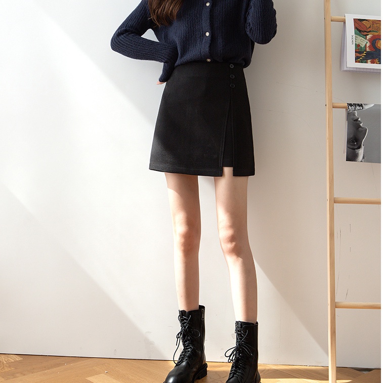 Chân váy chữ A ngắn lưng cao thời trang thu đông 77