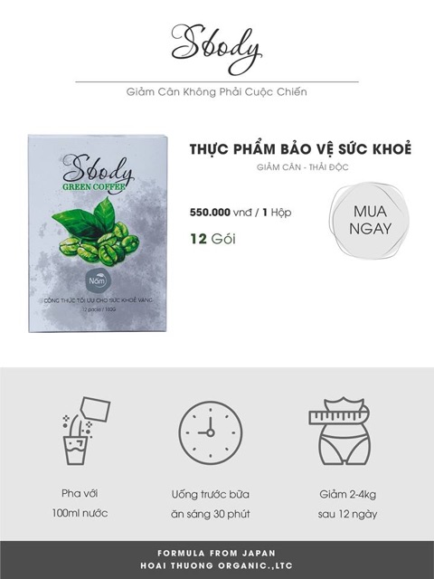 Caphe giảm cân SBODY GREEN COFFEE giảm cân đẹp dáng | BigBuy360 - bigbuy360.vn