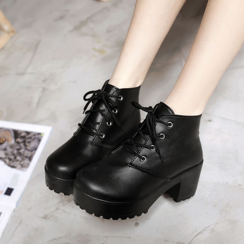[RẺ VÔ ĐỊCH] Giày nữ cổ cao Boot nữ học sinh boot ulzzang thời trang phong cách cá tính | BigBuy360 - bigbuy360.vn