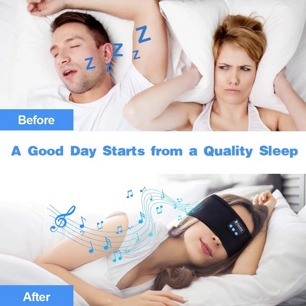 Băng Đô Thể Thao Tích Hợp Tai Nghe Bluetooth Không Dây Chất Liệu Mềm Mỏng Co Giãn Thoải Mái Tiện Dụng