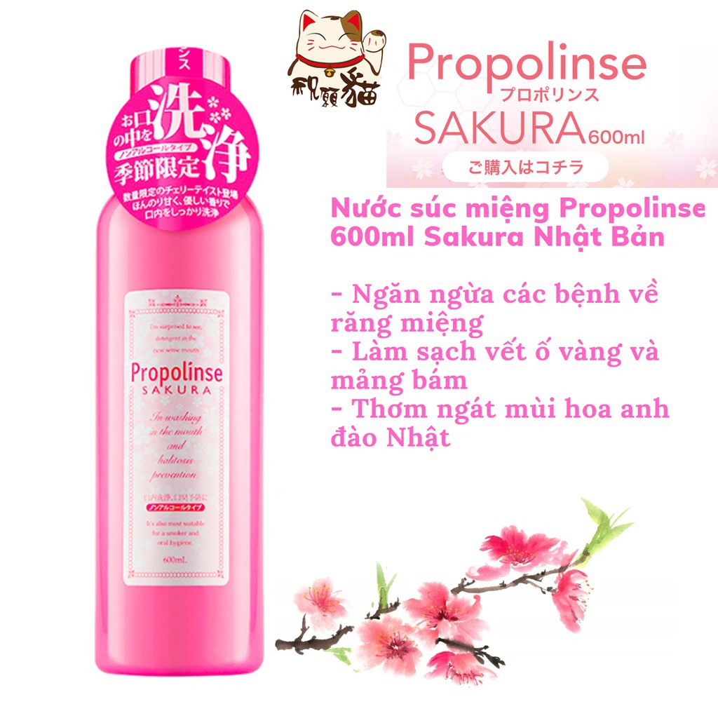 Nước súc miệng Propolinse 600ml Nhật Bản xúc miệng trắng răng Nhật - Tu22 Shop