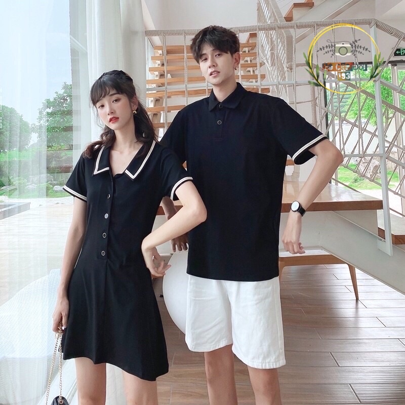 Váy thun đôi cổ viền chữ V (có bán lẻ)