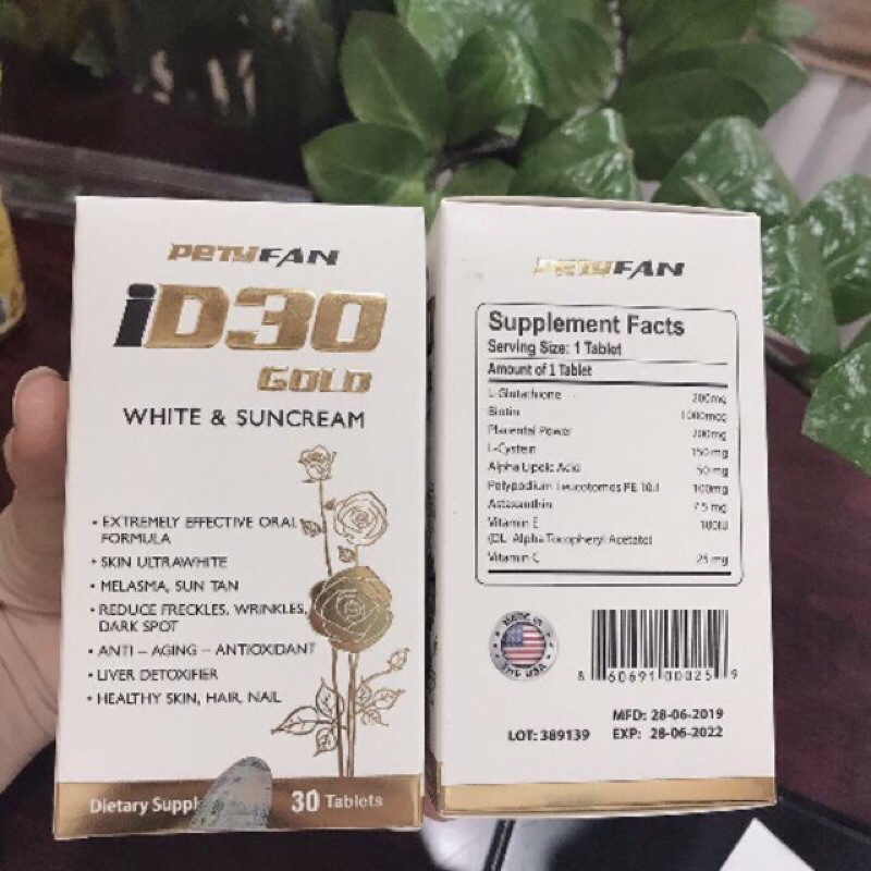 VIÊN UỐNG TRẮNG DA ID30 Hộp 30 viên