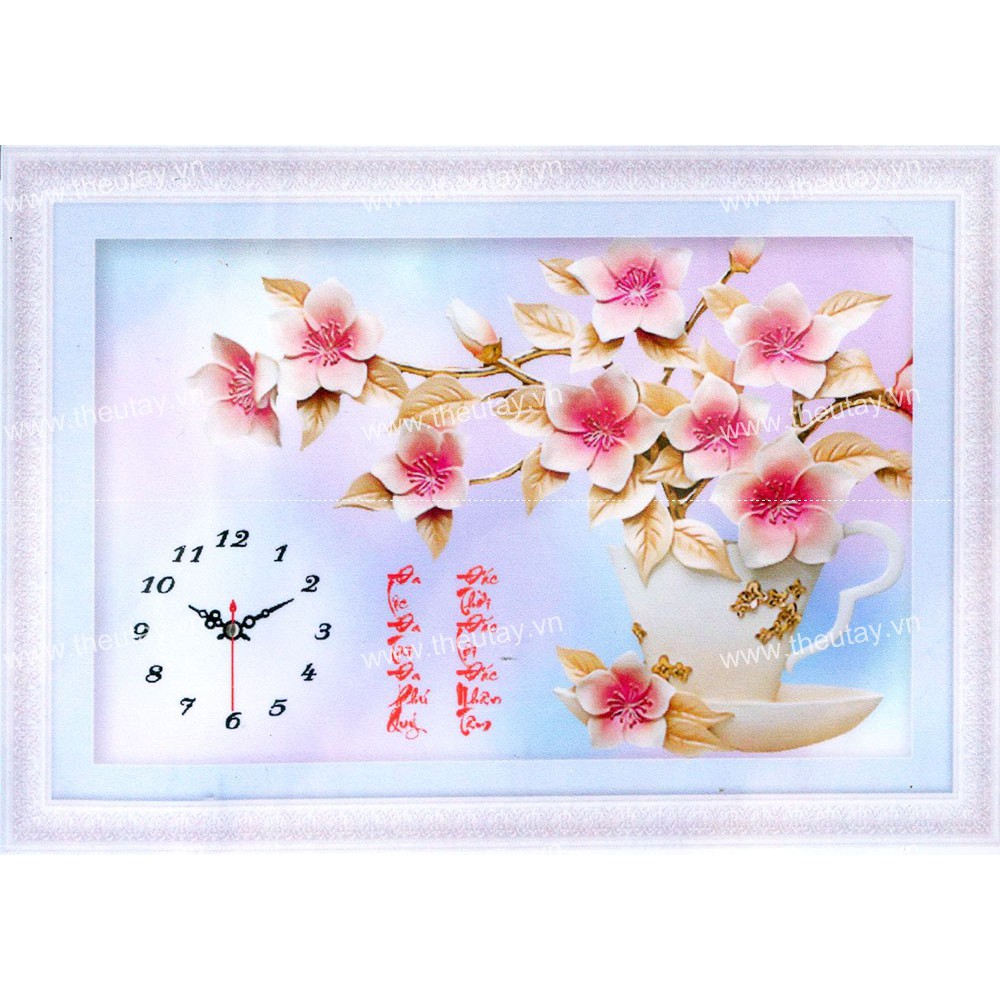 Tranh Đính Đá ABC 3D Đồng Hồ Đa Tài Đa Lộc Đa Phú Quý, Đắc Thời Đắc Lộc Đắc Nhân Tâm YN5364 (KHÁCH TỰ ĐÍNH) KT:66X45CM