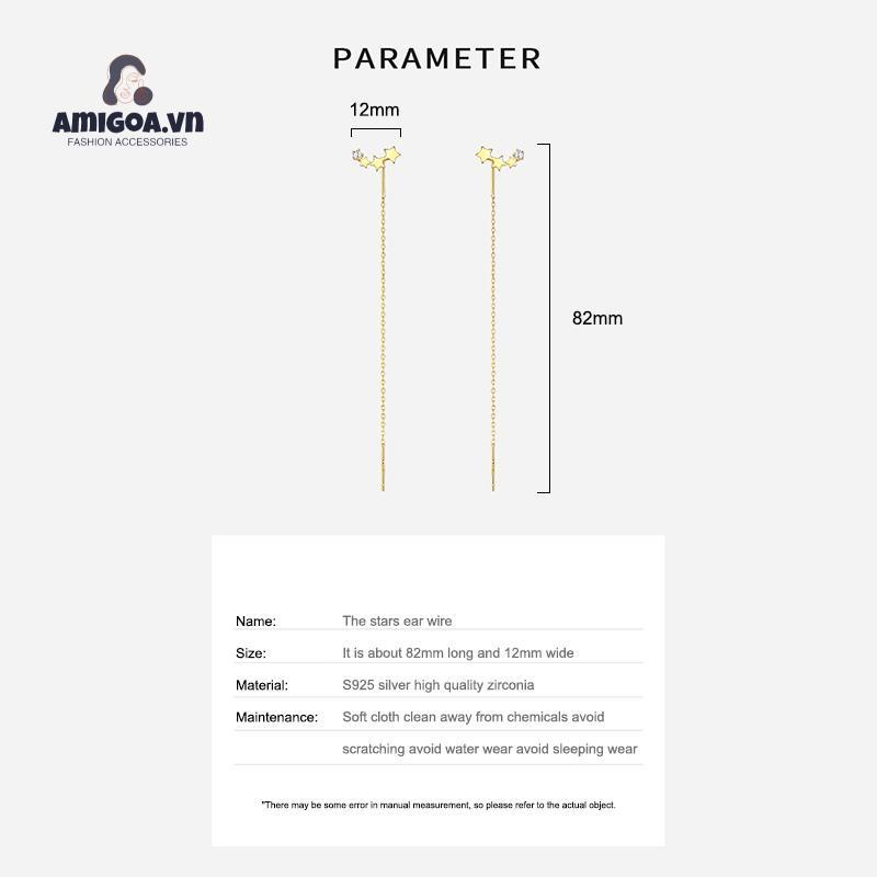 ✨✨Bông Tai Dáng Dài Đính Ngôi Sao Tua Rua Thời Trang Cho Nữ