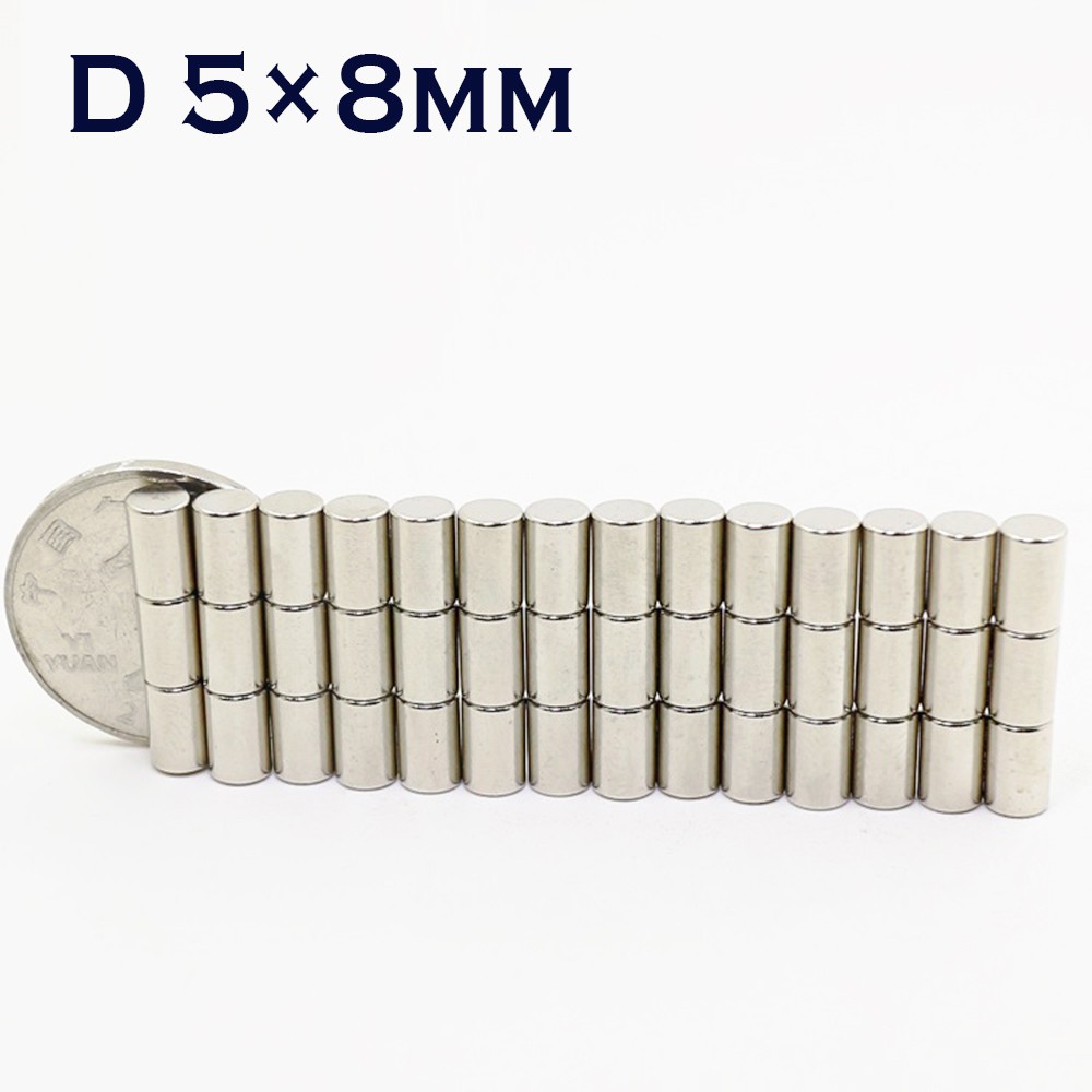Nam châm trắng 5x8mm, loại nam châm viên đất hiếm lực hút mạnh