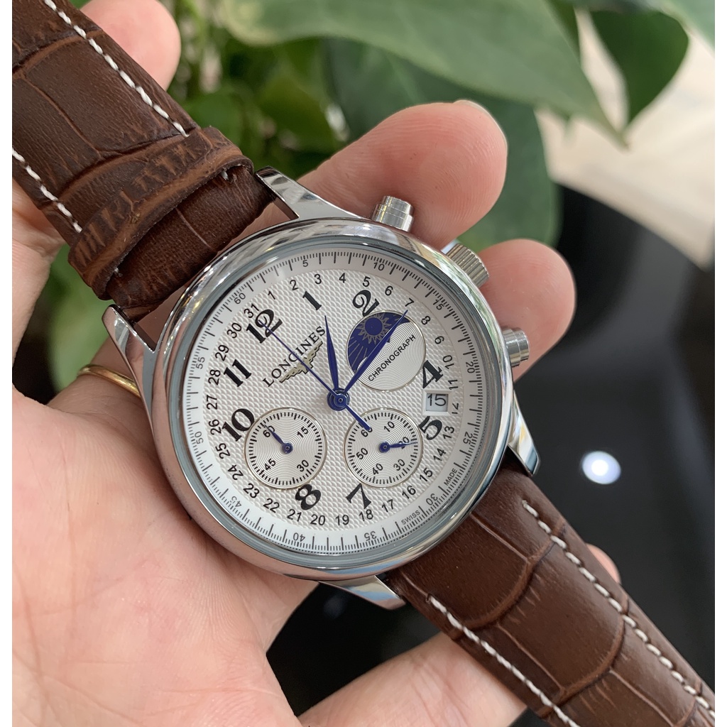 Đồng hồ nam - LONGINES Chạy full kim - dây da cao cấp | BigBuy360 - bigbuy360.vn